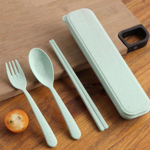 Couverts de table en paille de blé, cuillère réutilisable Portable  fourchette baguettes de pique-nique de