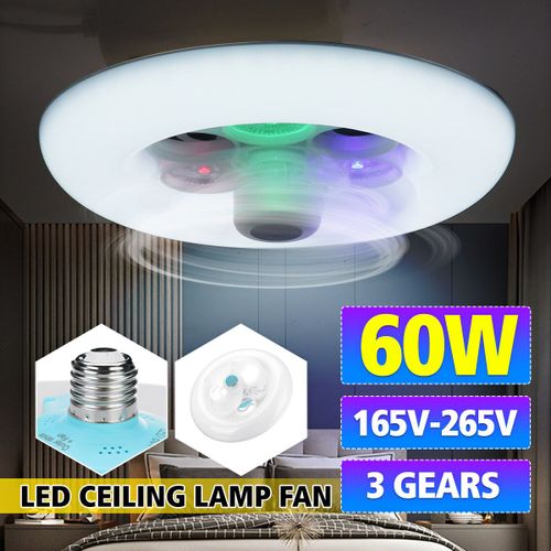 Ventilateur de plafond électrique intelligent à intensité réglable, luminaire décoratif de plafond, idéal pour une chambre à coucher, 60W, 56CM, 165/265V
