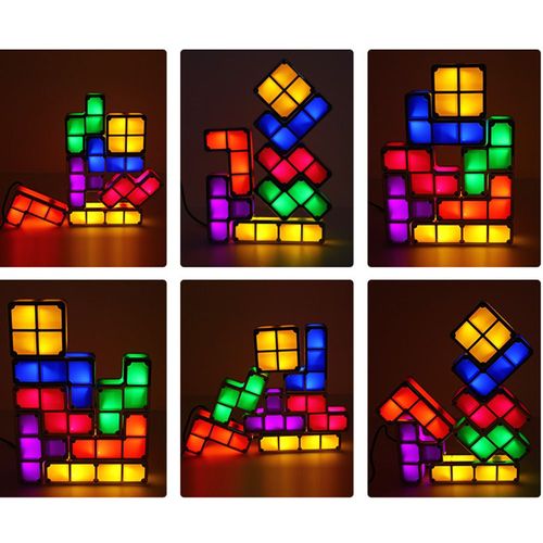 Puzzle Tetris À Monter Soi-Même, Veilleuse Led Empilable, Bloc De Construction, Lampe De Bureau, 7 Couleurs, Nouveauté, Jouet, Articles Cadeaux Pour Enfants