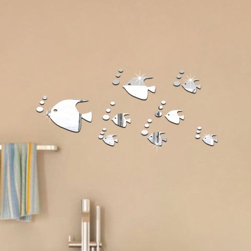 Autocollants Muraux À Bulles De Poissons Marins, Miroir Acrylique Auto-Adhésif, Décoration De La Maison, Pour Chambre D'enfants, Pour La Maternelle