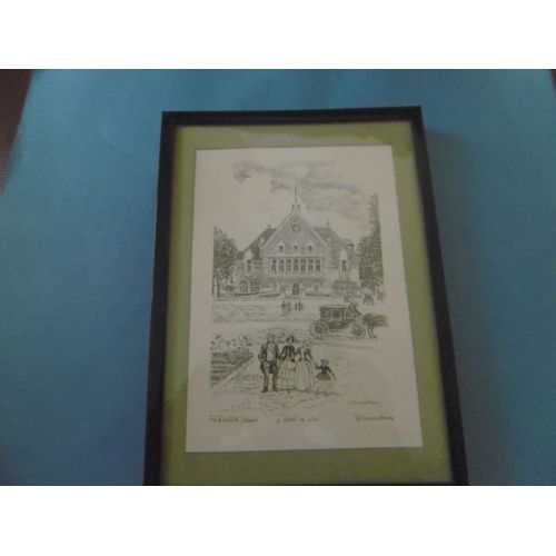 Cadre Tour Plastique Noir 14x18cm Avec Carte Postale Tergnier Ancienne Ducourtioux