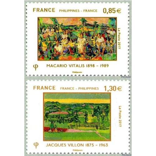 France 2017, Très Beaux Timbres Neufs** Luxe Yvert 5159 Et 5160, Émission Commune France - Philippines, Oeuvres De Macario Vitalis Et Jacques Villon. -