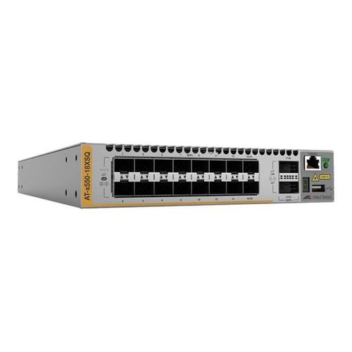Allied Telesis AT X550-18XTQ - Commutateur - C3 - intelligent - 16 x 10 Gigabit SFP+ + 2 x QSFP+ 40 Gibabit (voie montante) - Montable sur rack - CA 90-260 V