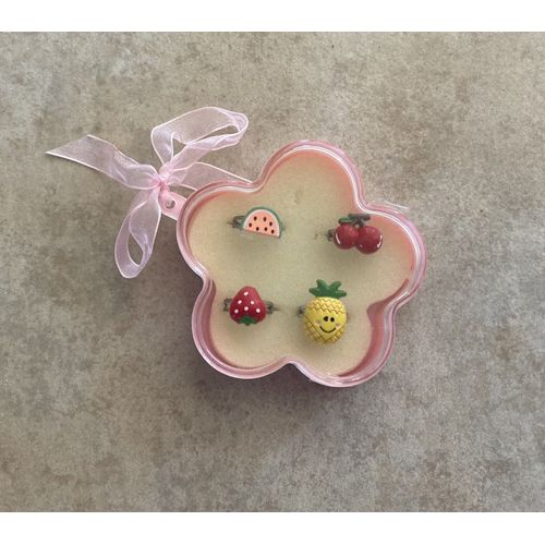 Coffret 4 Bagues Fruits Fille