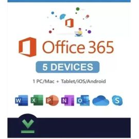 Microsoft Office 365 - 1 An - 5 Postes - Licence Officielle - Pc/Mac