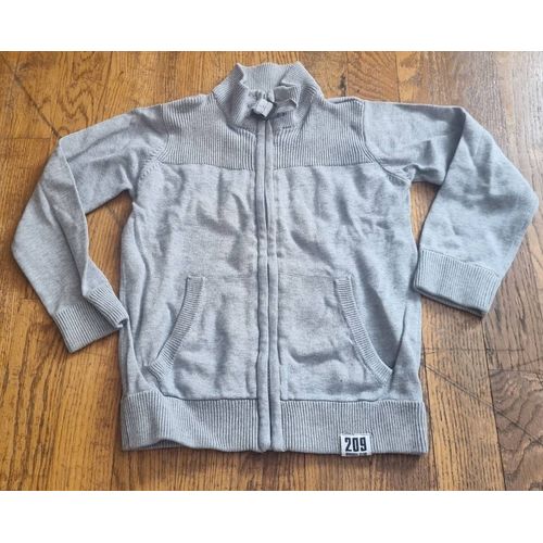 Gilet Zippé Gris Garçon Tape À L'?il Taille 5 Ans