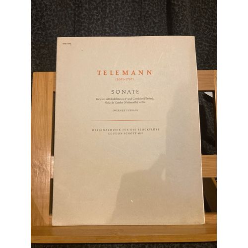 Telemann Sonate 2 Flûtes A Bec Et Clavier Partition W. Fussan Ed. Schott 4727