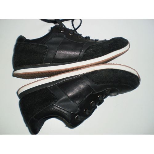 Basket Noir En Simili Cuir T 38 Femme Neuve
