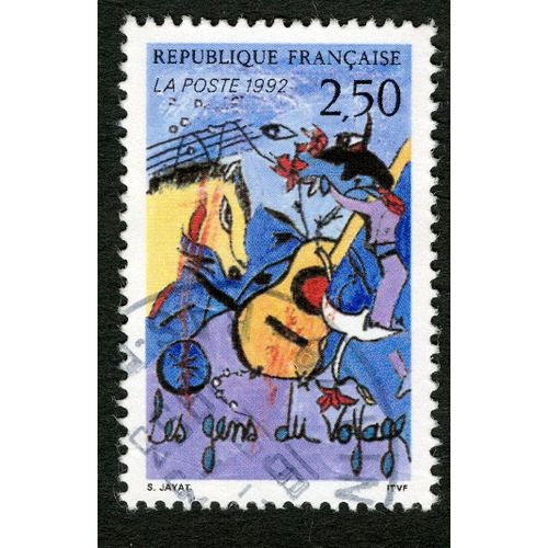 Timbre Oblitéré Les Gens Du Voyage,République Française,La Poste 1992,S.Jayat,2,50
