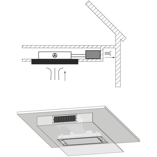 Kit cheminée évacuation FALMEC RECYCLAGE PLAFONNIER VERTICAL-RECYPLAFV