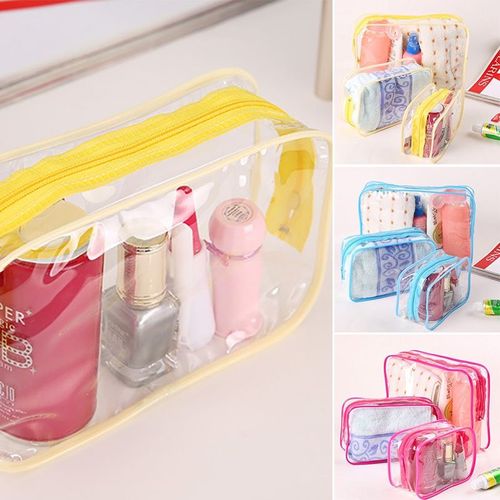 Sacs à main de voyage en PVC pour femmes, sac à cosmétiques de bain, multifonction, fermeture éclair, maquillage, imperméable, Transparent