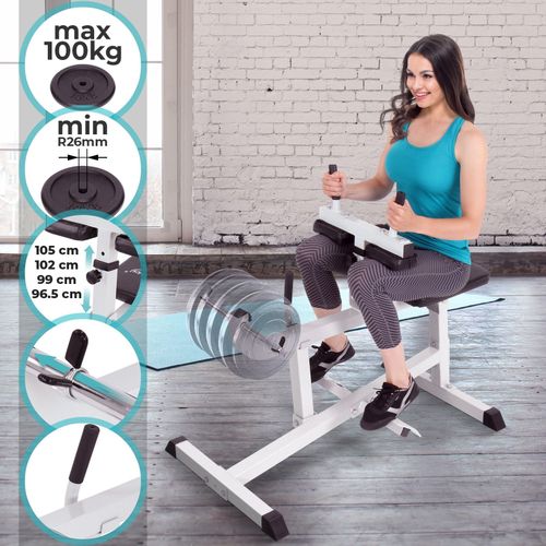Physionics® Machine À Mollets - Assis, Capacité Max. 220 Kg, Hauteur Réglable En 4 Positions, Cadre En Acier - Presse À Mollets, Appareil De Musculation, Gym, Fitness