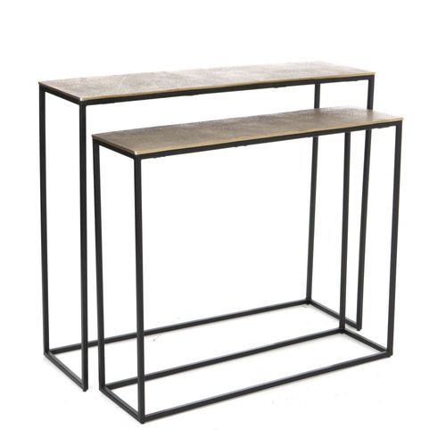 Set De 2 Consoles Gold En Fonte D'aluminium