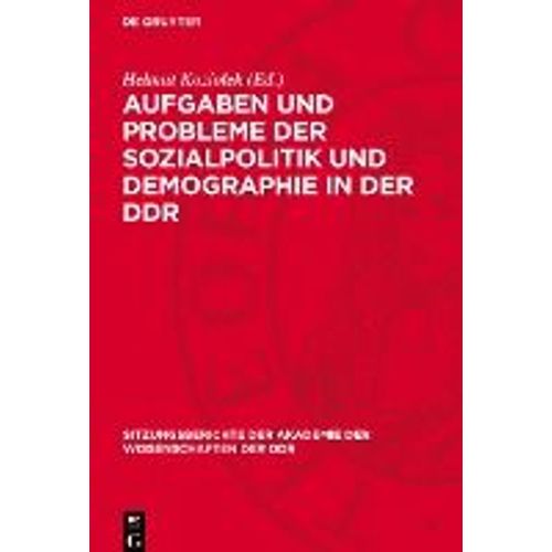 Aufgaben Und Probleme Der Sozialpolitik Und Demographie In Der Ddr