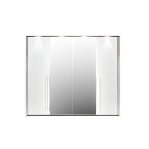 Armoire 2 Portes - Avec Miroir Et Leds - L255 Cm - Blanc - Ingina