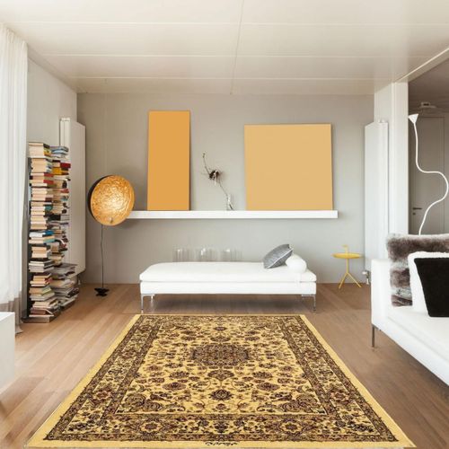 Tapis Salon 120x170 Tissé Beige Rectangle Motif Oriental Aklim A