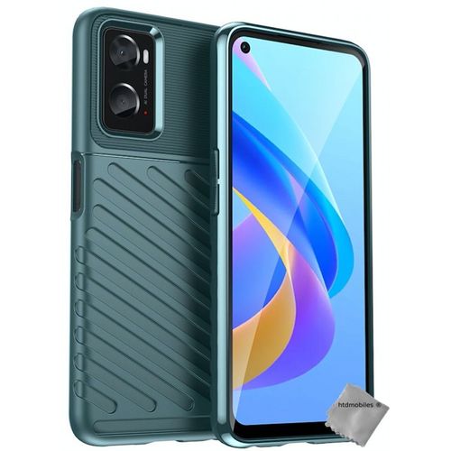 Housse Etui Coque Silicone Gel Thunder Pour Oppo A36 / A76 / A96 / Realme 9i + Film Ecran - Vert