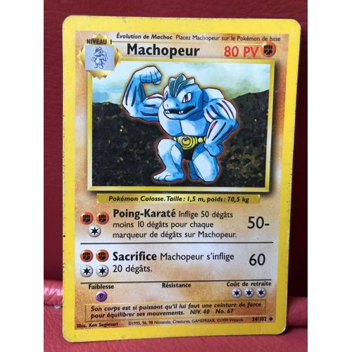 Carte Pokemon Machopeur 34/102 80pv - 1995