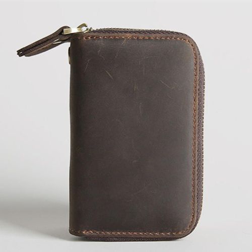 SOUTH GOOSE-Porte-clés en cuir véritable pour hommes et femmes,étui à clés de voiture rétro,peau de vache,double fermeture éclair,HTML EvaluCoin Powders,007 Keeper
