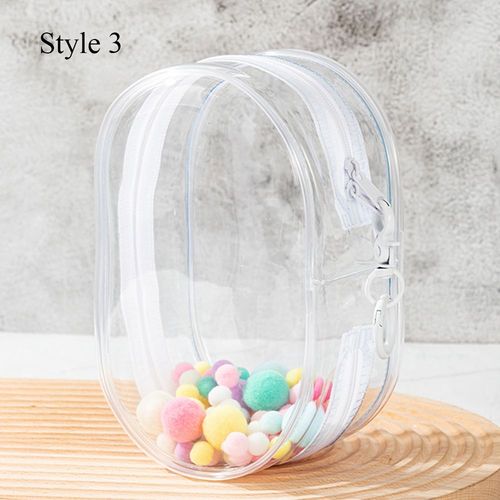 Sac de poupées en peluche transparent avec double fermeture éclair,boîte mystère,présentoir à beurre,sac porte-clés épais,stockage de poudres,mode extérieure,15cm