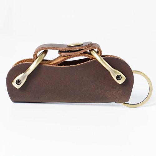 Portefeuille clé de verrouillage de voiture en cuir véritable,style innovant