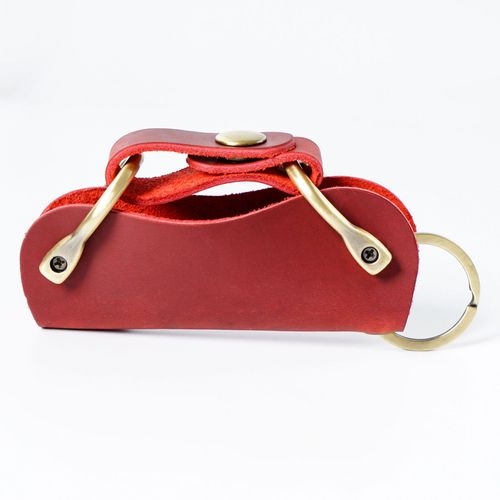 Portefeuille clé de verrouillage de voiture en cuir véritable,style innovant