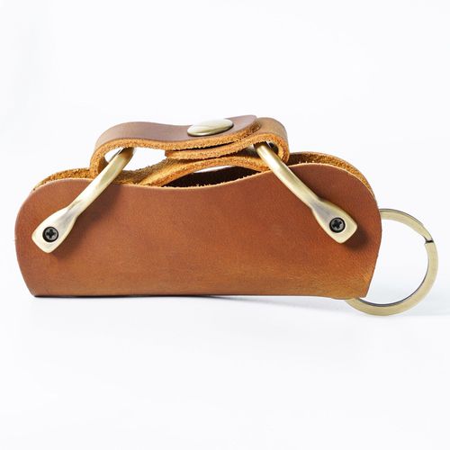Portefeuille clé de verrouillage de voiture en cuir véritable,style innovant