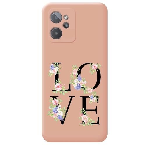 Coque Rose Realme 9i Love Fleur Pastel Personnalisee