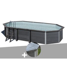 Kit piscine composite Gré Avant-Garde ovale 6,64 x 3,86 x 1,24 m + Bâche hiver
