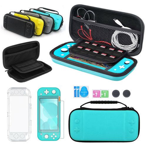 Convient Pour Nintendo Switch Lite, Sacoche De Transport + Coque Transparente + Film En Verre Trempé