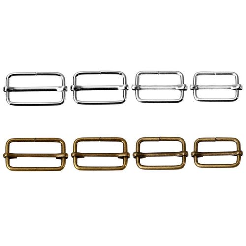 Boucles à anneaux carrés réglables en métal, 20 pièces, ceinture de vêtement broderies, couture de bagages, boutons de sac à main