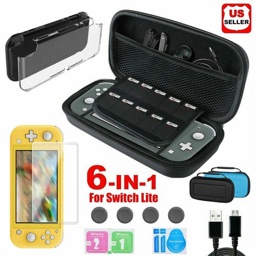 Convient Pour Nintendo Switch Lite, Sacoche De Transport + Coque + Protecteur En Verre Trempé