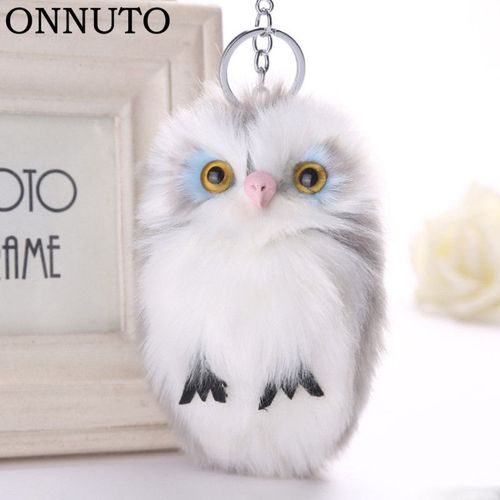 Porte-clés et pendentif en fausse fourrure de lapin pour femmes, 15CM, pompons, pour sac à main