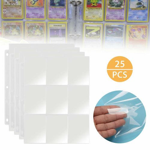 Album De Cartes De Collection, 25 Pièces, Pochettes De Cartes, Classeur Pour Yugioh Pokemon, Feuilles De Support, Pochettes De Cartes Pokemon