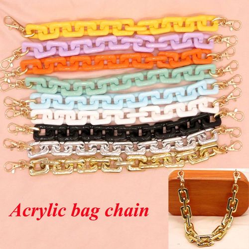 Chaîne de rechange pour sac à main pour femme, accessoires détachables, couleur unie, sangle en acrylique, poignée d'épaule, nouvelle collection