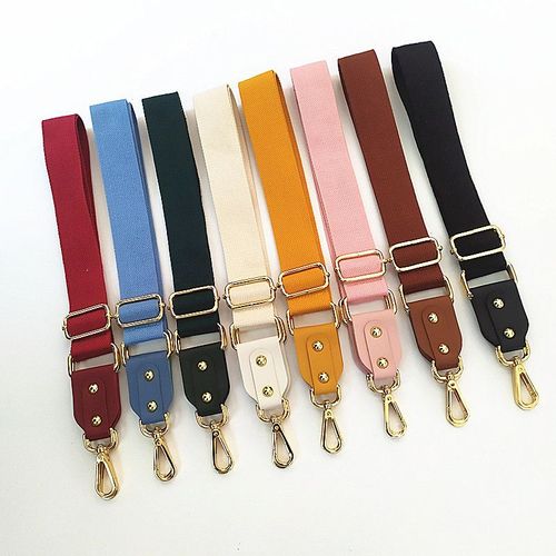 Sangle de sac à main en coton pour femmes, couleur unie, à bandoulière, ajustable, accessoires