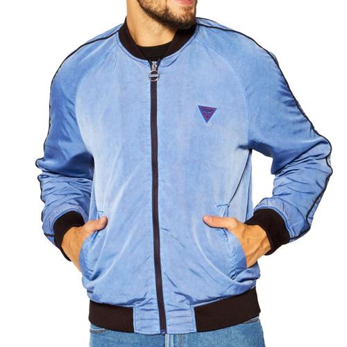 Blouson Guess Logo Triangle Classic Homme Bleu