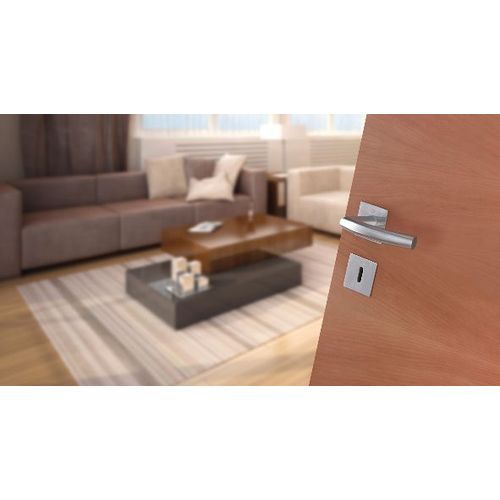 Paire béquille sur rosace plate autocollant carrée Clé L 7mm/35-45mm Trondheim HOPPE inox F69 - 3807176