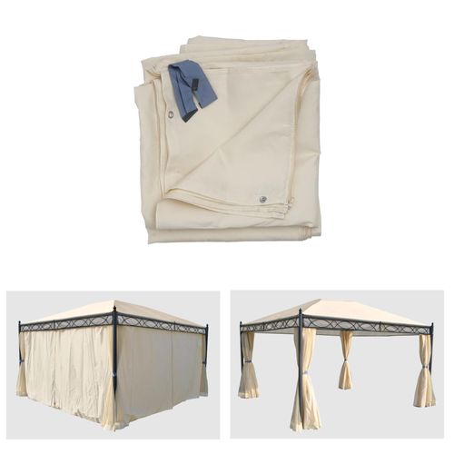 Lot De 4 Parois Latérales Pour Pergola Cadiz, Paroi Latérale De Rechange Pavillon 4x3m, Polyester   Crème