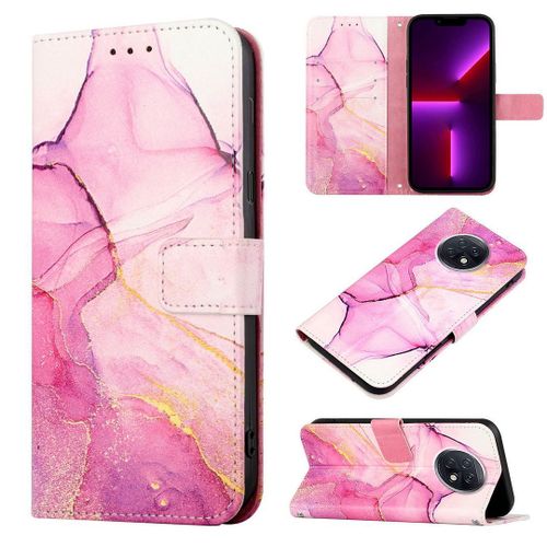 Saturcase Coque Pour Xiaomi Redmi Note 9t, Beau Marbre Pu Cuir Magnétique Flip Portefeuille Support Porte-Carte Protecteur Housse Étui Avec Dragonne Pour Xiaomi Redmi Note 9t (Ys-2)