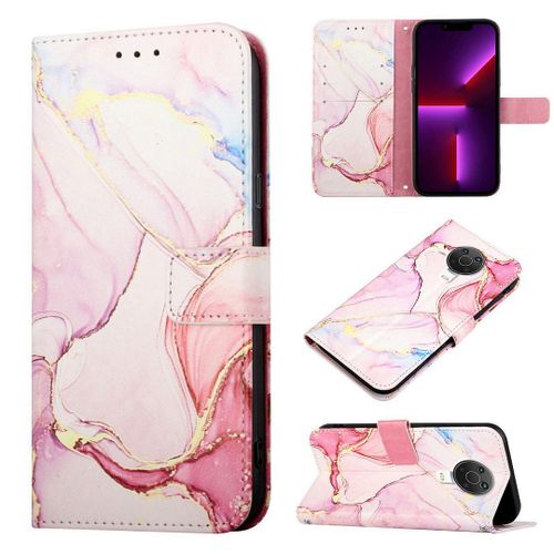 Saturcase Coque Pour Nokia 6.3 / Nokia G10 G20, Beau Marbre Pu Cuir Magnétique Flip Portefeuille Support Porte-Carte Protecteur Housse Étui Avec Dragonne Pour Nokia 6.3 / Nokia G10 G20 (Ys-4)