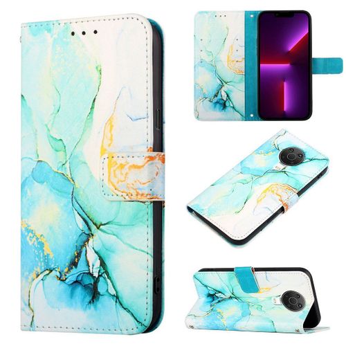 Saturcase Coque Pour Nokia 6.3 / Nokia G10 G20, Beau Marbre Pu Cuir Magnétique Flip Portefeuille Support Porte-Carte Protecteur Housse Étui Avec Dragonne Pour Nokia 6.3 / Nokia G10 G20 (Ys-3)