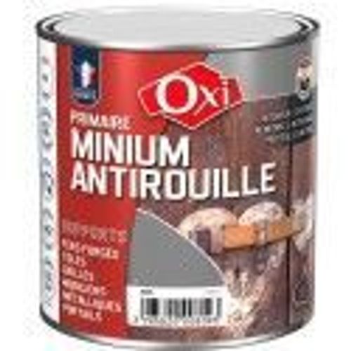 Peinture minium primaire sous couche antirouille anticorrosion métaux ferreux 0.5L OXI