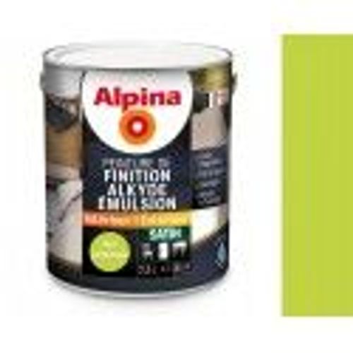 Peinture Laque de finition acrylique tous travaux décorations intérieurs extérieurs Vert printemps satin 2.5L ALPINA