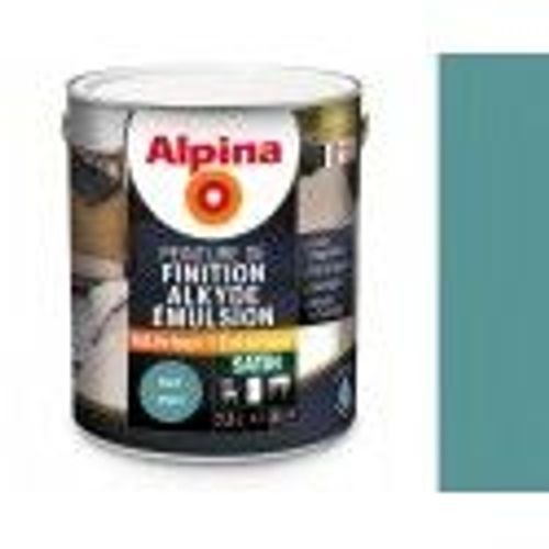 Peinture Laque de finition acrylique tous travaux décorations intérieurs extérieurs Vert aqua satin 2.5L ALPINA