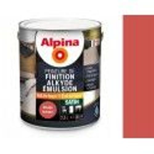 Peinture laque décoration finition acrylique rouge brique satin 2.5l ALPINA