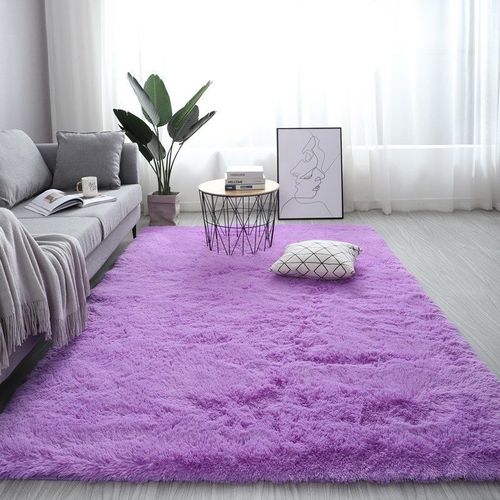 Tapis Pelucheux Blanc Doux Et Antidérapant Épais Pour Salon,Housse Pour Chambre À Coucher,Salle De Bain Et De Décoration De Chambre D'adolescent - Type Purple-80x160cm 31x63inch