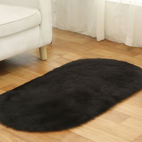 Tapis De Sol En Fausse Fourrure,Moquette Ovale Et Pelucheux Pour Salon,Chambre À Coucher,Décoration De Maison,Blanc - Type Oval-5-50x120cm 19x47inch