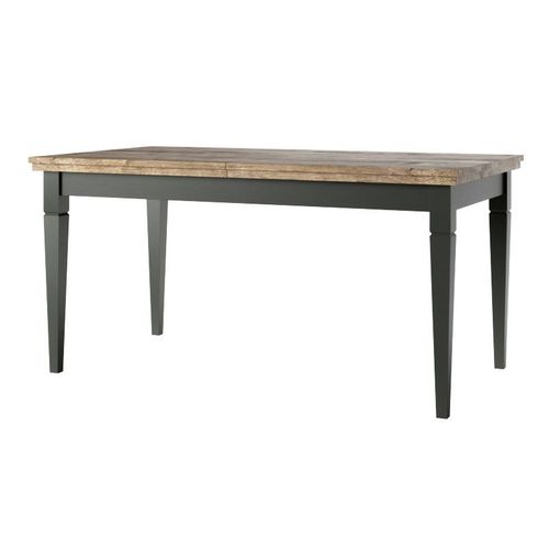 Table Extensible Jusqu'à 240cm Pour Salle À Manger Collection Assia. Coloris Vert Et Chêne