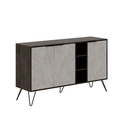 Buffet 3 Niches Et 3 Portes - L142 Cm